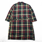 L.L.Bean Plaid Flannel Robe Shirt Green Red Tartan Cotton Belted Lounge Jacket Size L