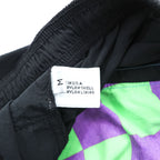 80s Vintage Hotdogger USA Nylon Tracksuit Set Purple Green Checker Stripe Geometric Half Zip Made in USA Size S