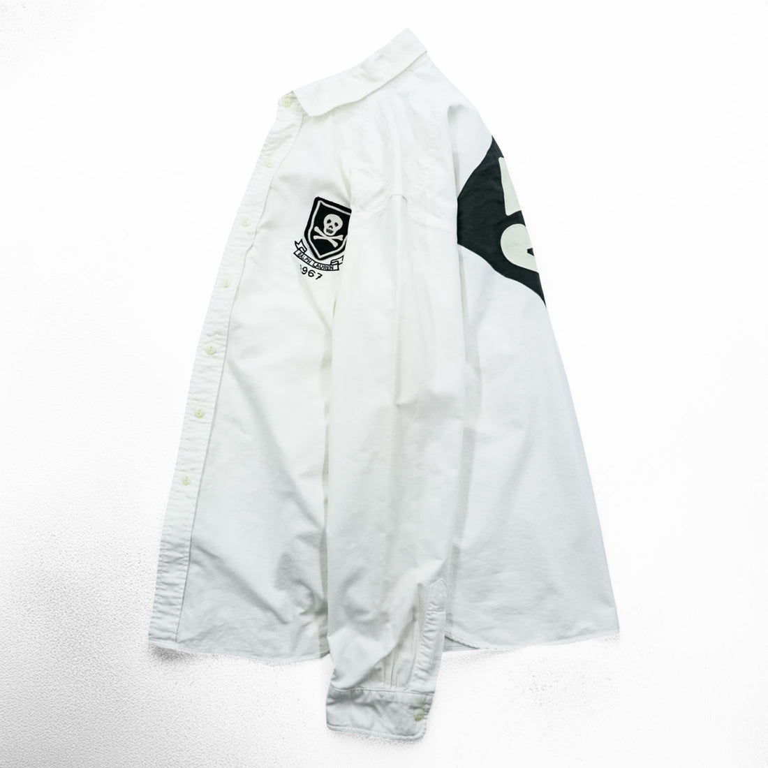 Polo Ralph Lauren オックスフォード シャツ L ホワイト スカル ナンバリング ワッペン 未使用品