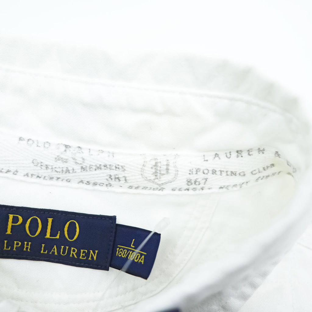 Polo Ralph Lauren オックスフォード シャツ L ホワイト スカル ナンバリング ワッペン 未使用品