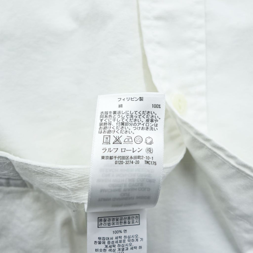 Polo Ralph Lauren オックスフォード シャツ L ホワイト スカル ナンバリング ワッペン 未使用品