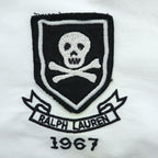 Polo Ralph Lauren オックスフォード シャツ L ホワイト スカル ナンバリング ワッペン 未使用品