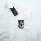 Polo Ralph Lauren オックスフォード シャツ L ホワイト スカル ナンバリング ワッペン 未使用品