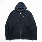JORDAN BRAND (NIKE) Zip Up Hoodie XL ~ Black 413926-010