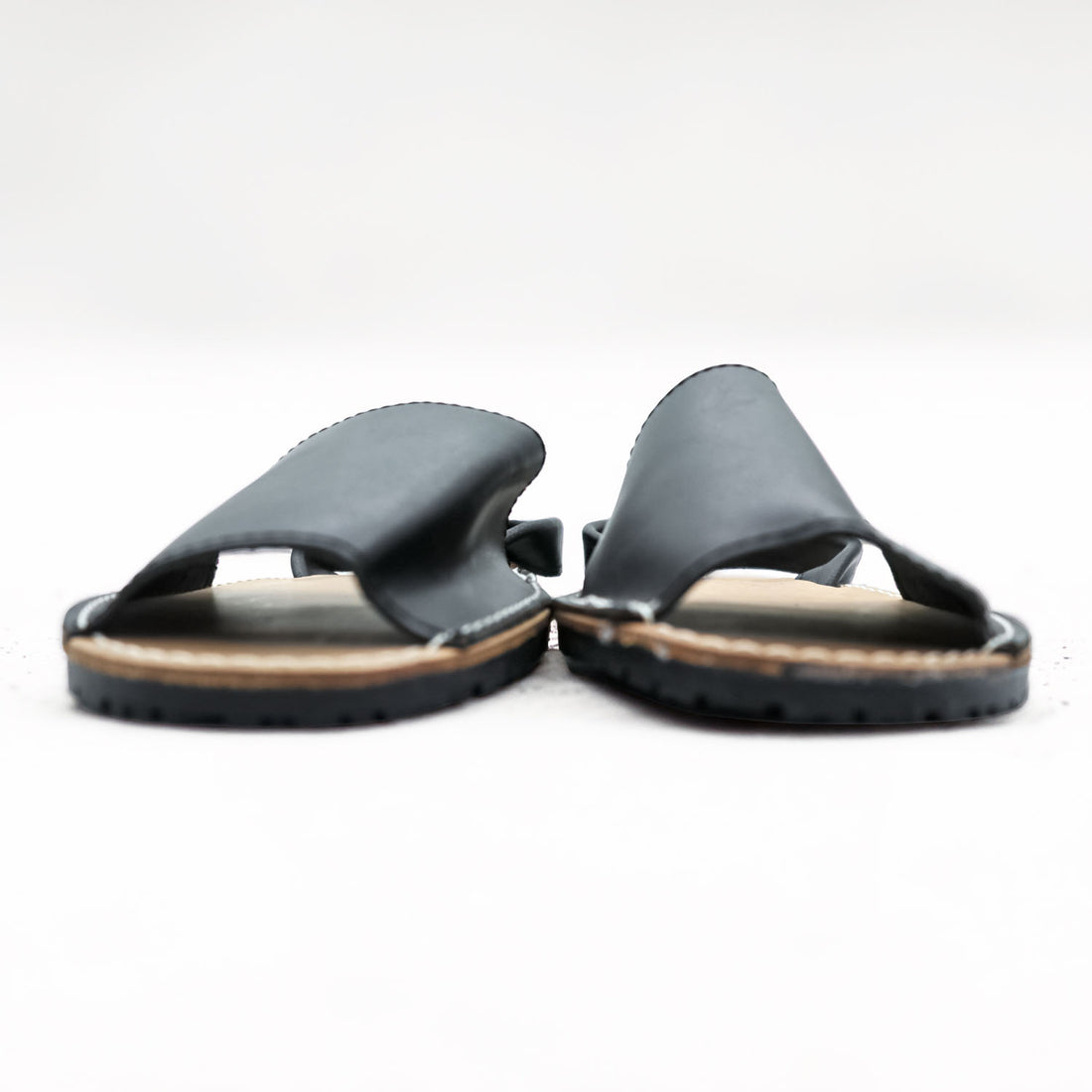 Menorquina d’ESTIU Black Leather Avarca Sandals Made in Spain Size 43