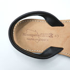 Menorquina d’ESTIU Black Leather Avarca Sandals Made in Spain Size 43