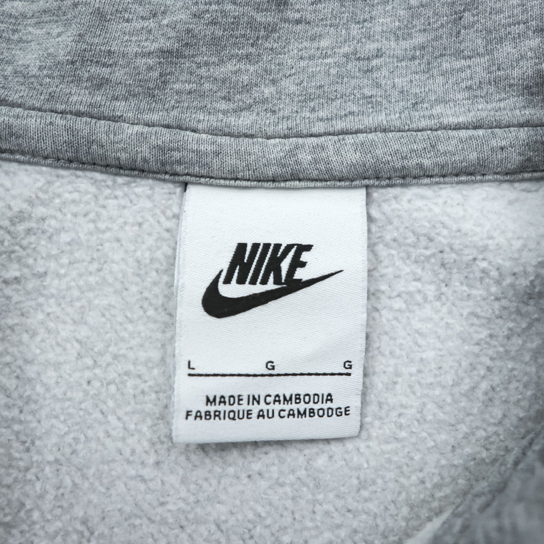 NIKE Club Zip Up Hoodie L Grey BV2645-063