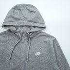 NIKE Club Zip Up Hoodie L Grey BV2645-063