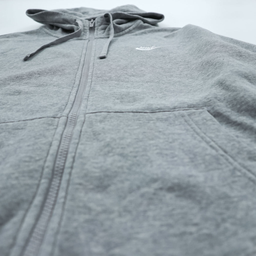 NIKE Club Zip Up Hoodie L Grey BV2645-063