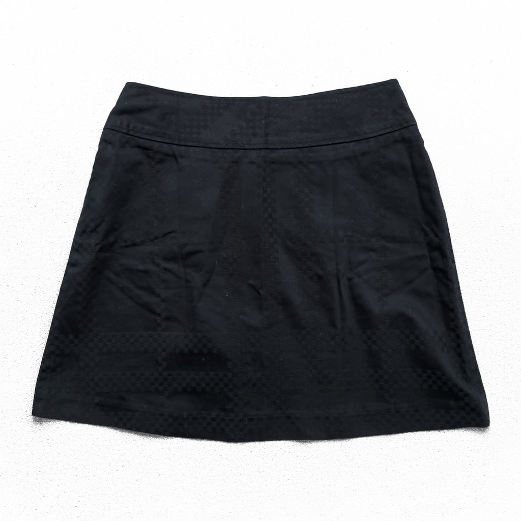 BURBERRY ラップスカート L ブラック ノバチェック シャドーチェック 膝丈