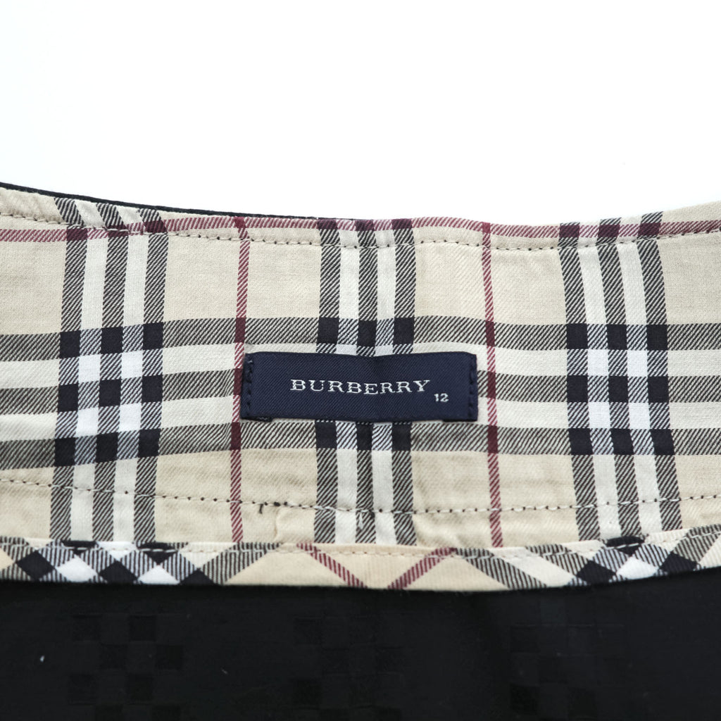 BURBERRY ラップスカート L ブラック ノバチェック シャドーチェック 膝丈