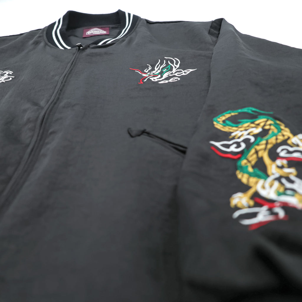TOWNCRAFT Souvenir Jacket, Size L, Black, FREAK'S STORE Exclusive, Town Folk Art JAPAN, Tsutenkaku Tower Dragon Embroidery, IDEAL Zipper, 221-1531