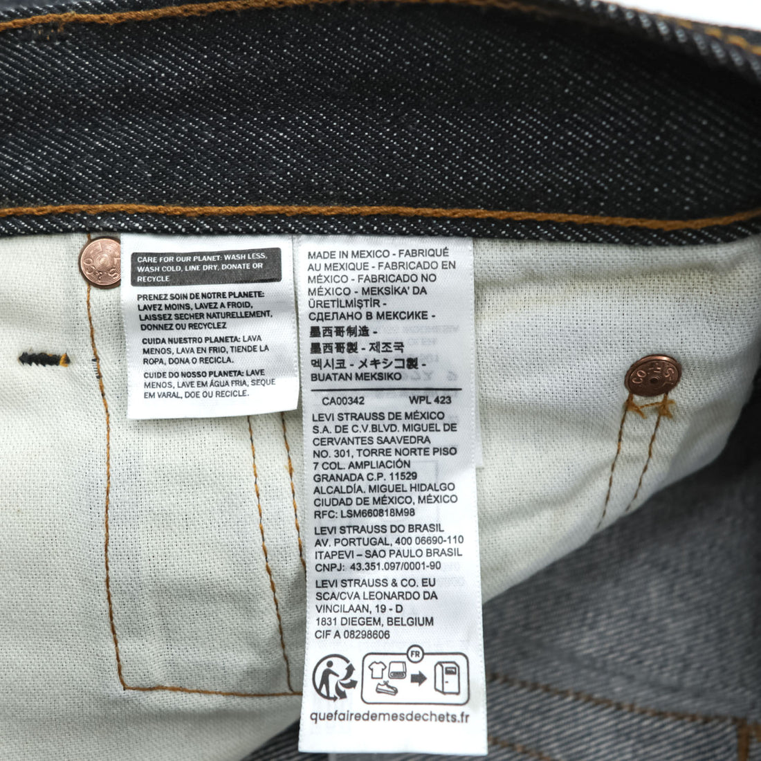 Levi Strauss 501 Rigid Denim Pants Jeans, Size M, Indigo Blue, US Model, Unwashed, 00501-0226