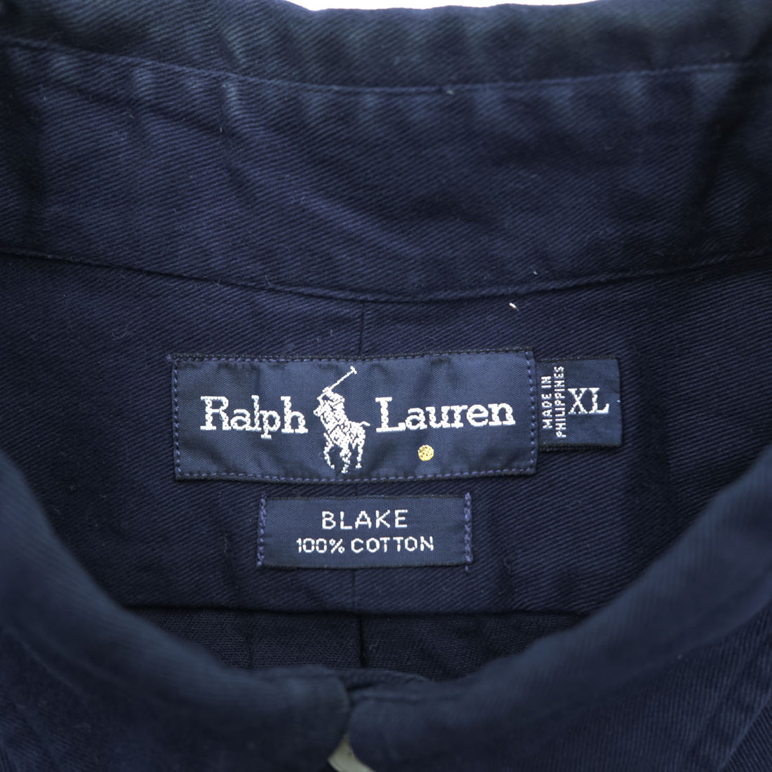 Ralph Lauren 90年代 ヴィンテージ  BLAKE 長袖シャツ XL ネイビー ボタンダウン スモールポニー ロゴ 刺繍 ビッグサイズ