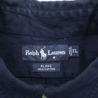 Ralph Lauren 90年代 ヴィンテージ  BLAKE 長袖シャツ XL ネイビー ボタンダウン スモールポニー ロゴ 刺繍 ビッグサイズ