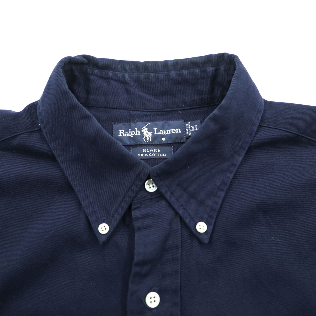 Ralph Lauren 90年代 ヴィンテージ  BLAKE 長袖シャツ XL ネイビー ボタンダウン スモールポニー ロゴ 刺繍 ビッグサイズ