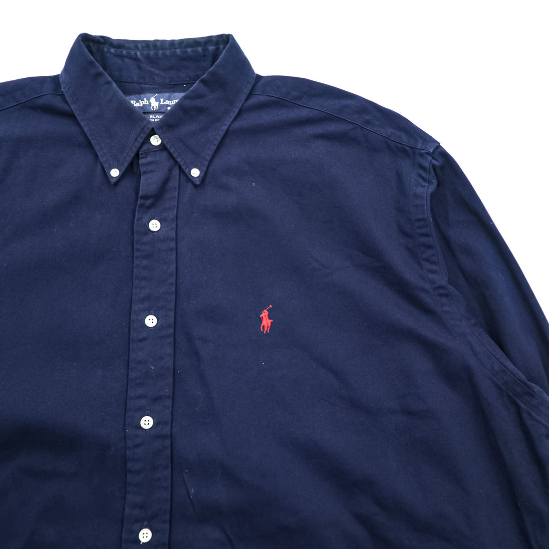 Ralph Lauren 90年代 ヴィンテージ  BLAKE 長袖シャツ XL ネイビー ボタンダウン スモールポニー ロゴ 刺繍 ビッグサイズ