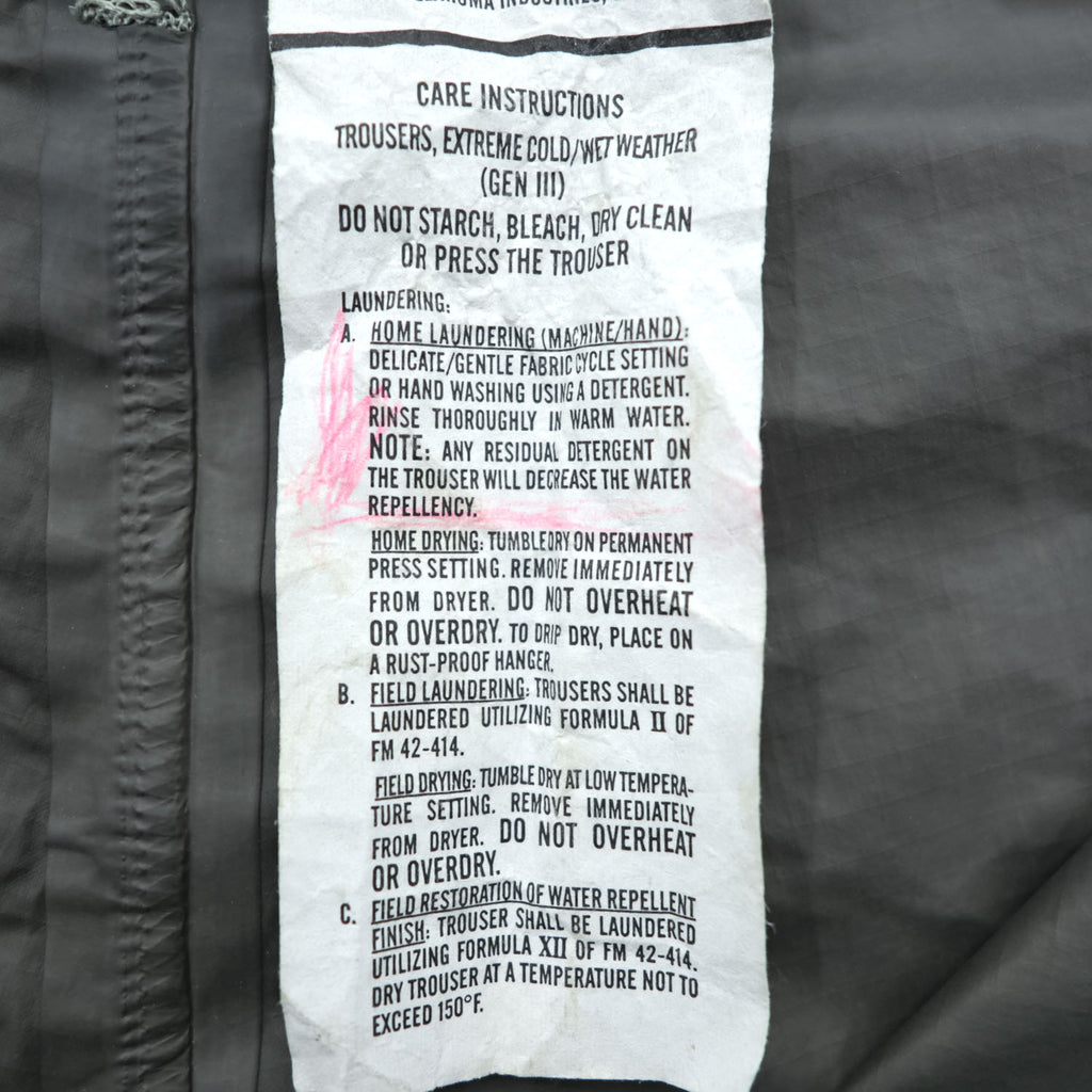 US ARMY 米軍 ECWCS GEN3 LEVEL6 GORE-TEX シェルパンツ トラウザーズ L カーキ ゴアテックス 防水 デジカモ ミリタリー 8415-01-538-6677