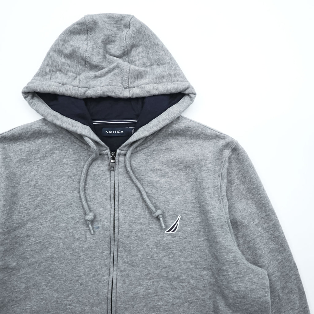NAUTICA ジップパーカー L グレー コットン フロントポケット K83070