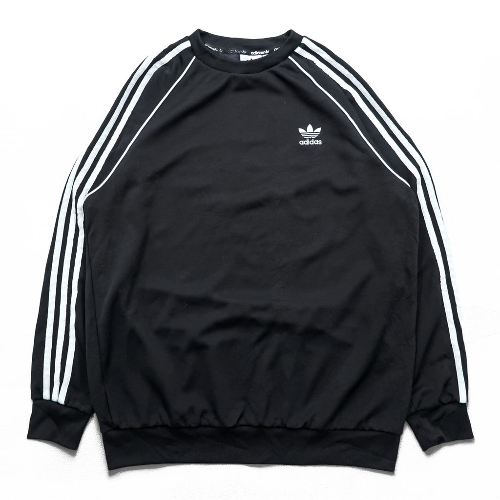 adidas Originals Sweatshirt, Size 2XL, Black, Prime Blue, 3-Striped Trefoil logo, GU8210
