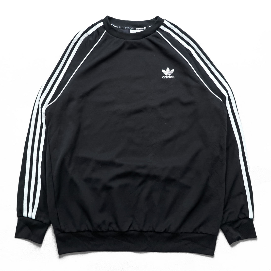 adidas originals スウェット トレーナー 2XL ブラック 3ストライプス トレフォイル PRIME BLUE GU8210