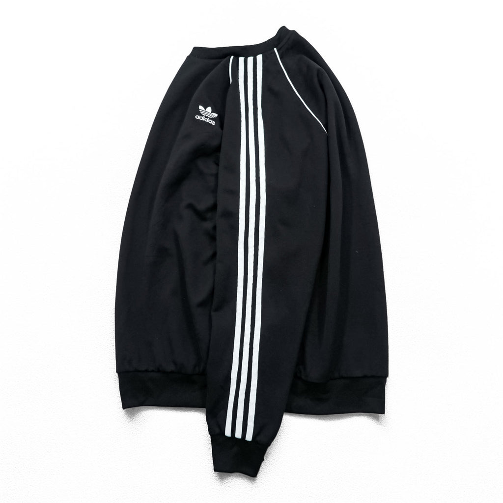 adidas Originals Sweatshirt, Size 2XL, Black, Prime Blue, 3-Striped Trefoil logo, GU8210