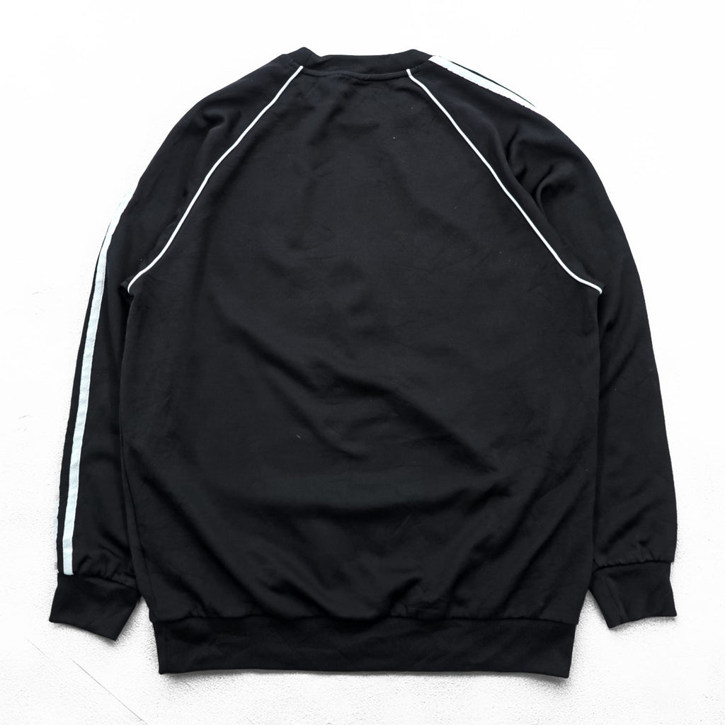 adidas Originals Sweatshirt, Size 2XL, Black, Prime Blue, 3-Striped Trefoil logo, GU8210