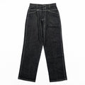 Marithe Francois Girbaud Wide Leg Denim Jeans Dark Indigo Contrast Stitch 32M Baggy