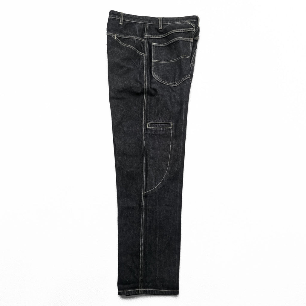 Marithe Francois Girbaud Wide Leg Denim Jeans Dark Indigo Contrast Stitch 32M Baggy