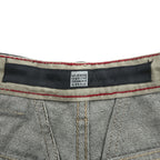 Marithe Francois Girbaud Wide Leg Denim Jeans Dark Indigo Contrast Stitch 32M Baggy
