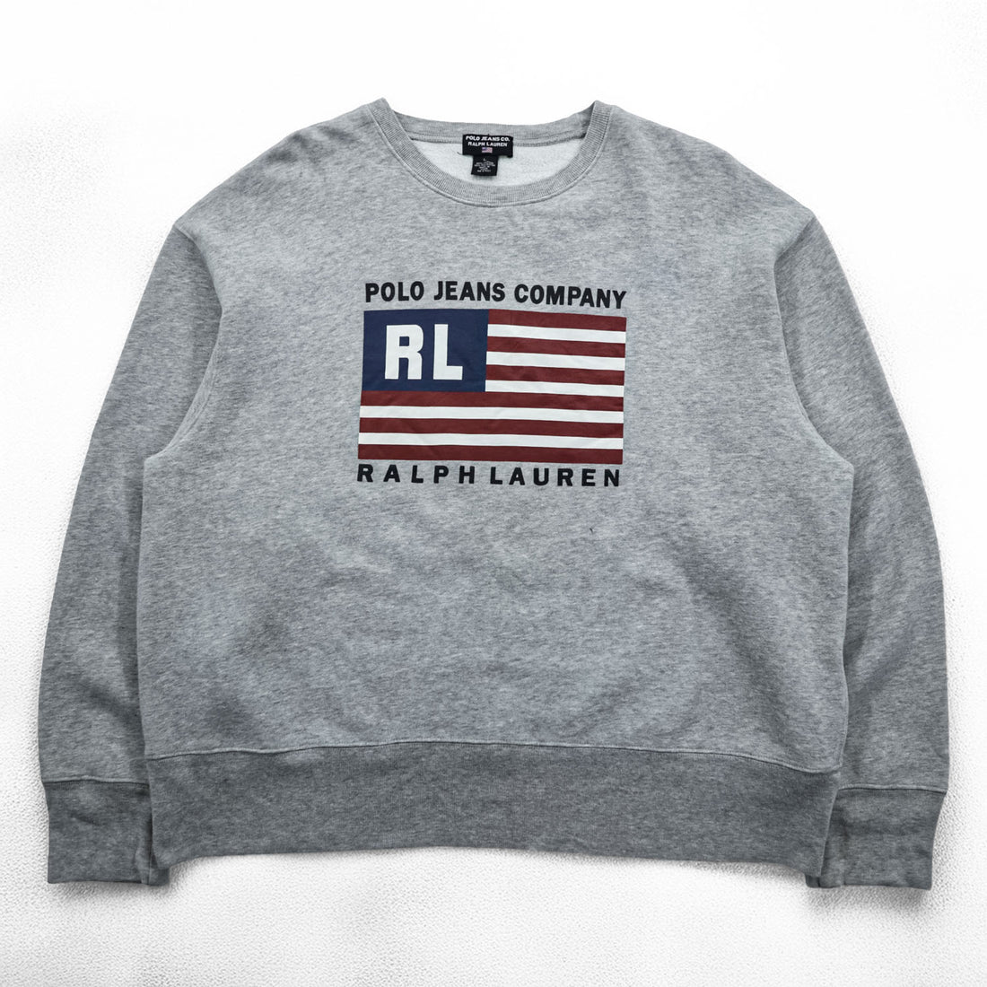 Polo Ralph Lauren 90年代 ヴィンテージ 星条旗 プリント スウェット トレーナー L グレー POLO JEANS CO.