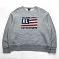 Polo Ralph Lauren 90年代 ヴィンテージ 星条旗 プリント スウェット トレーナー L グレー POLO JEANS CO.