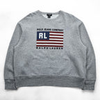 Polo Ralph Lauren 90年代 ヴィンテージ 星条旗 プリント スウェット トレーナー L グレー POLO JEANS CO.