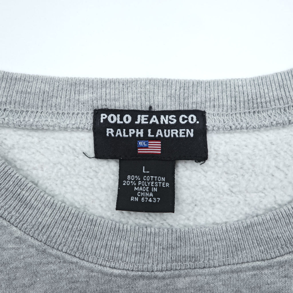 Polo Ralph Lauren 90年代 ヴィンテージ 星条旗 プリント スウェット トレーナー L グレー POLO JEANS CO.