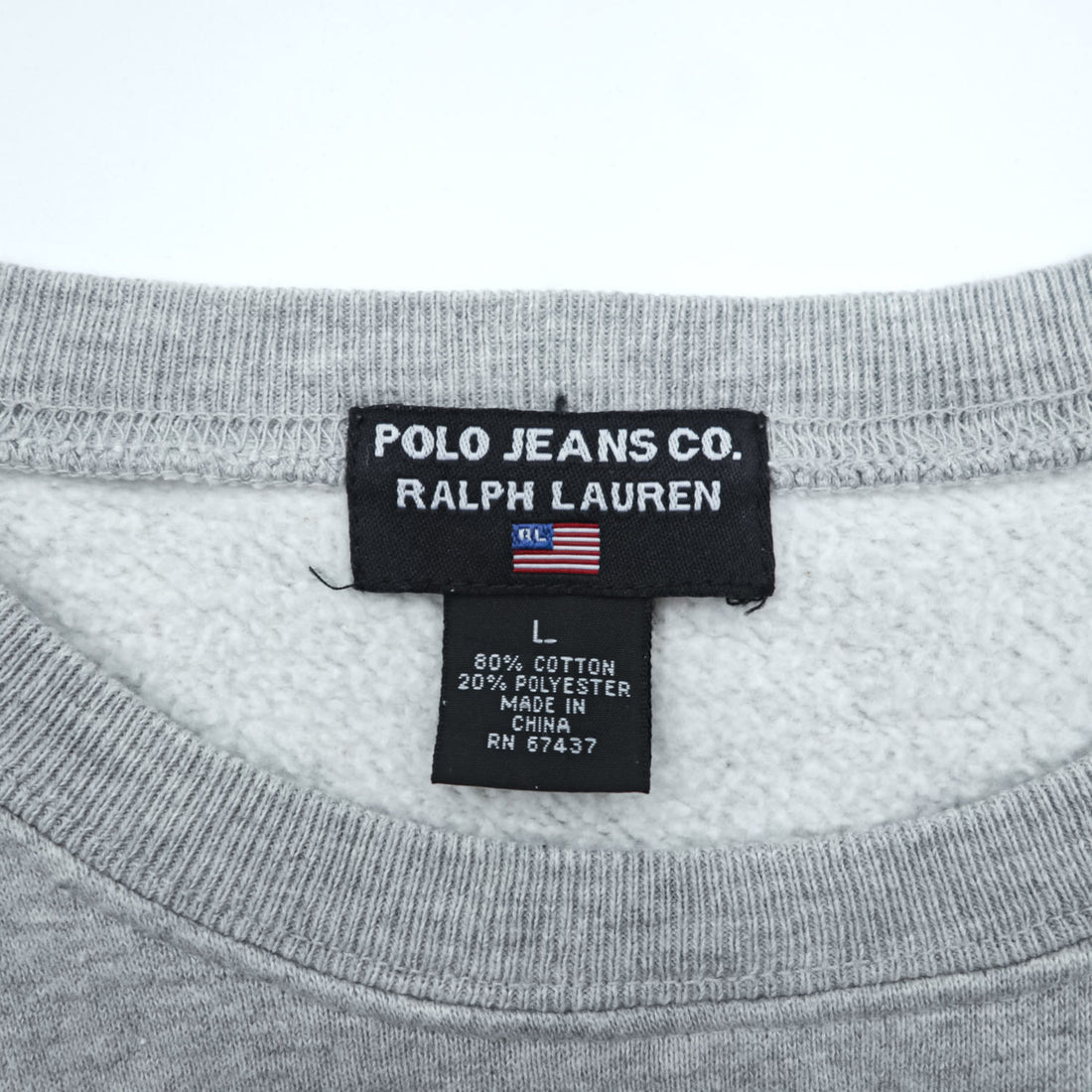 Polo Ralph Lauren 90年代 ヴィンテージ 星条旗 プリント スウェット トレーナー L グレー POLO JEANS CO.