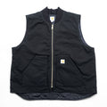 Carhartt V01 BLK Duck Vest Black Quilted Insulated Rib Collar Full Zip 2XL Regular
