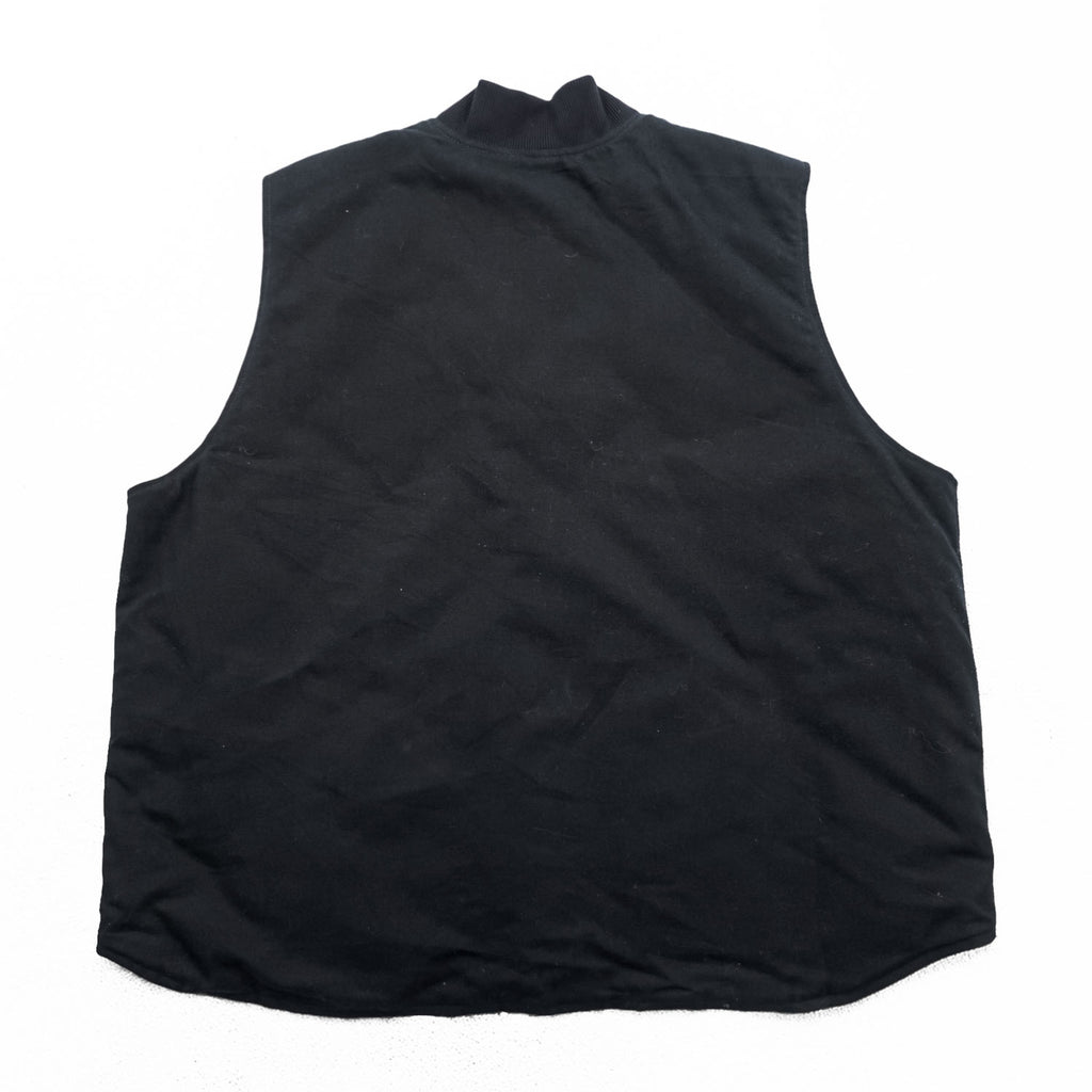 Carhartt V01 BLK Duck Vest Black Quilted Insulated Rib Collar Full Zip 2XL Regular