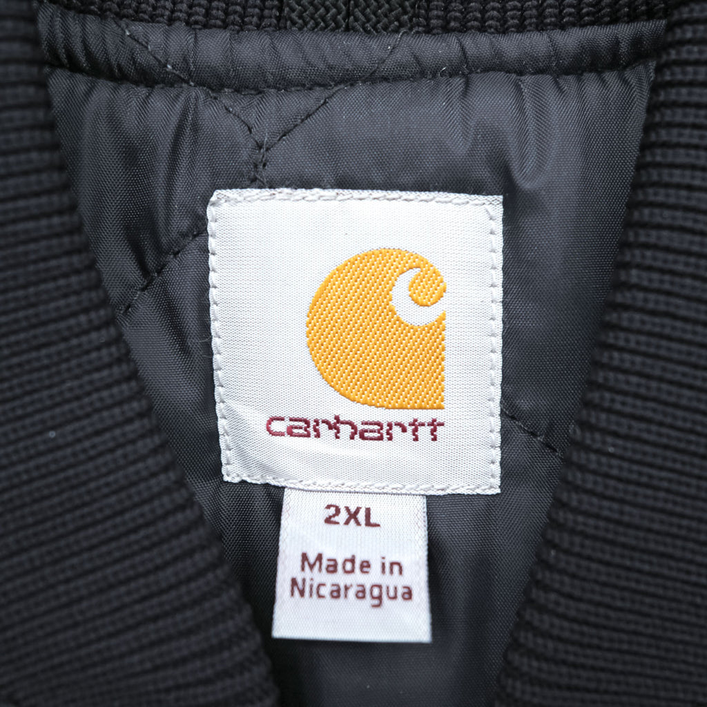 Carhartt V01 BLK Duck Vest Black Quilted Insulated Rib Collar Full Zip 2XL Regular