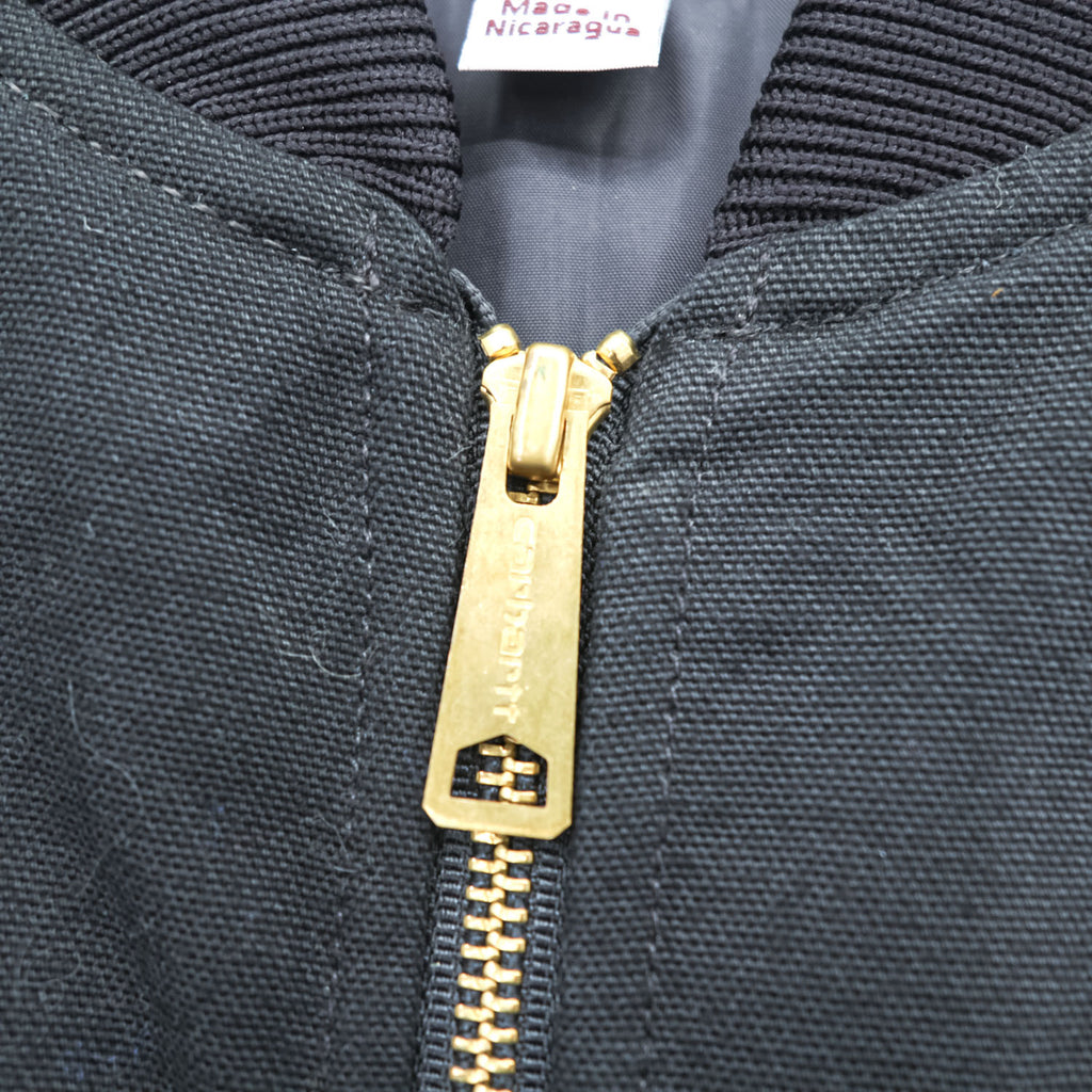 Carhartt V01 BLK Duck Vest Black Quilted Insulated Rib Collar Full Zip 2XL Regular