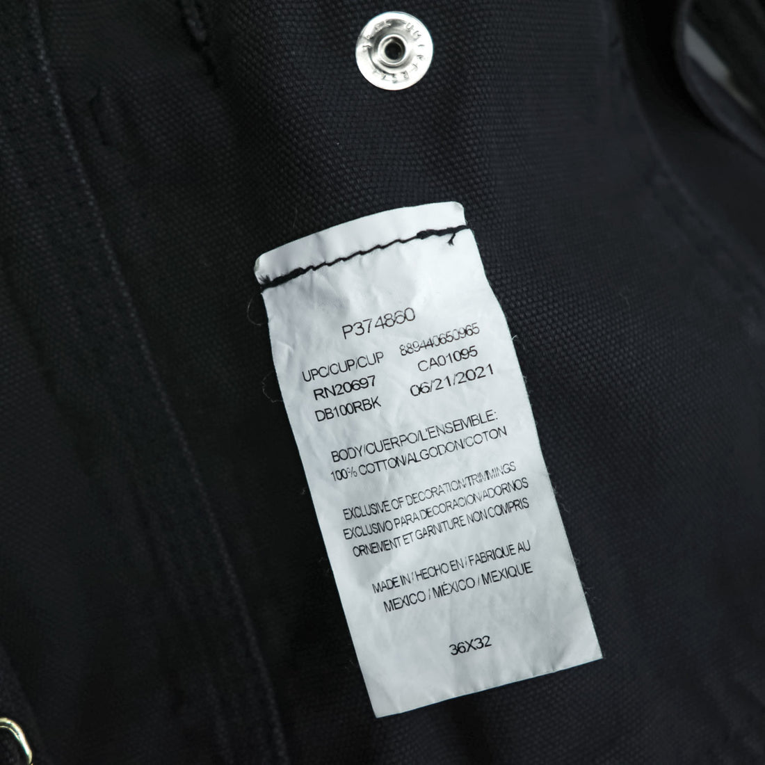 Dickies ダック キャンバス オーバーオール XL ブラック コットン 未使用品 DB100RBK