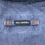 HARLEY DAVIDSON Denim Long-Sleeve Western Shirt, Size XL, Blue, Snap Button