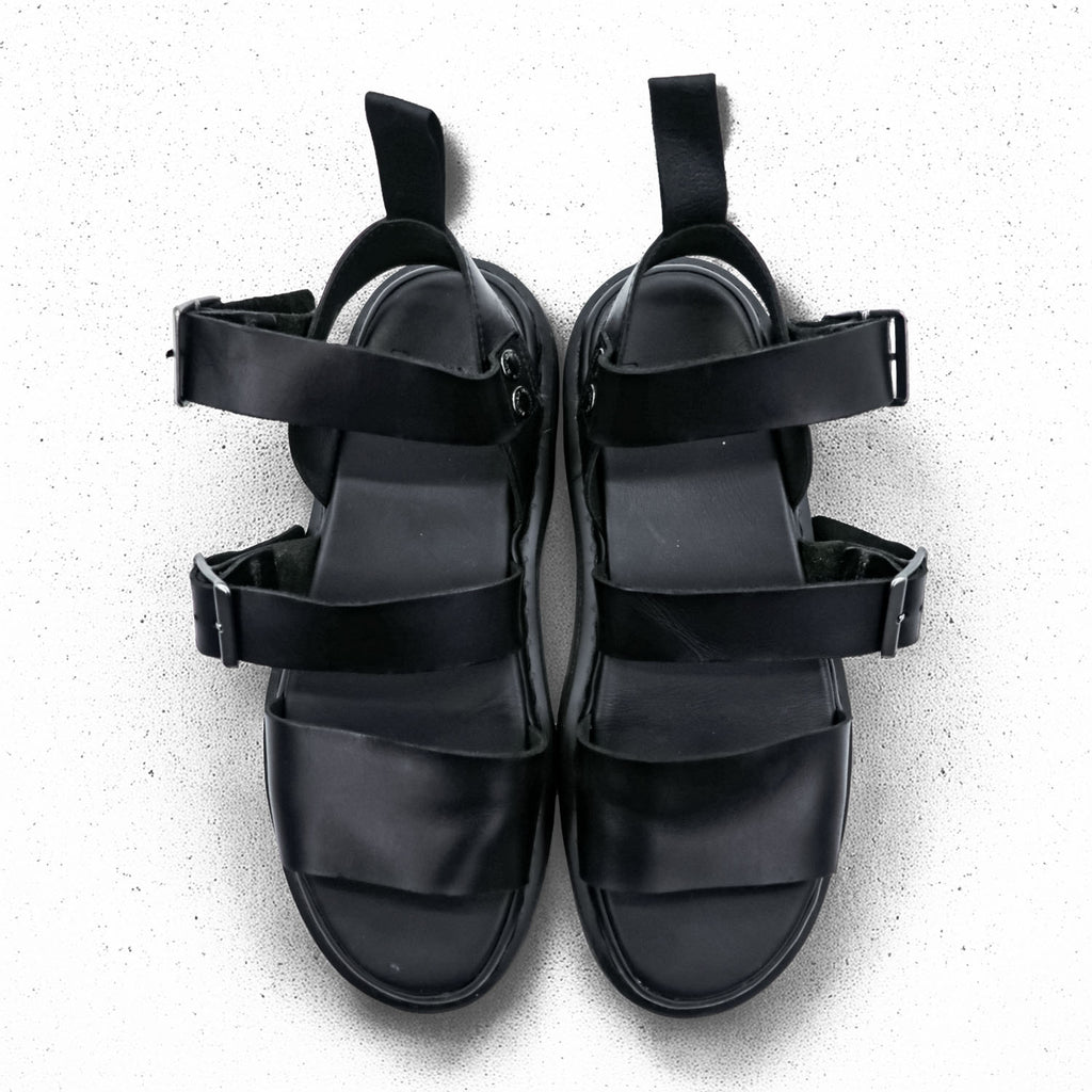Dr. Martens Gryphon Black Leather Strap Sandals UK8 EU43 US10 Mens