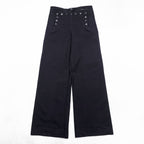 40年代 US NAVY 米軍 ヴィンテージ NAVAL CLOTHING FACTORY 13ボタン セーラーパンツ M ネイビー メルトンウール ワイド フレア SERVALジップ ステンシル