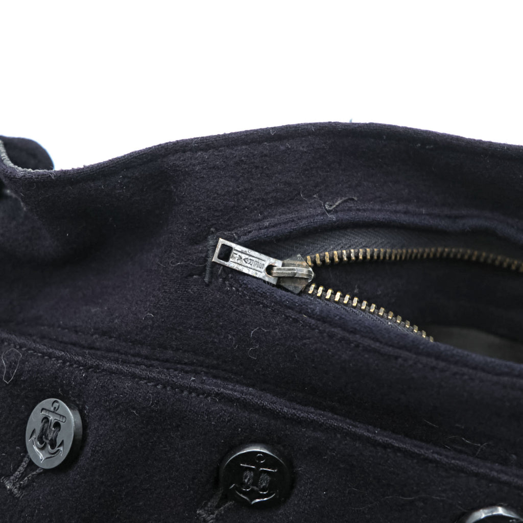 40年代 US NAVY 米軍 ヴィンテージ NAVAL CLOTHING FACTORY 13ボタン セーラーパンツ M ネイビー メルトンウール ワイド フレア SERVALジップ ステンシル