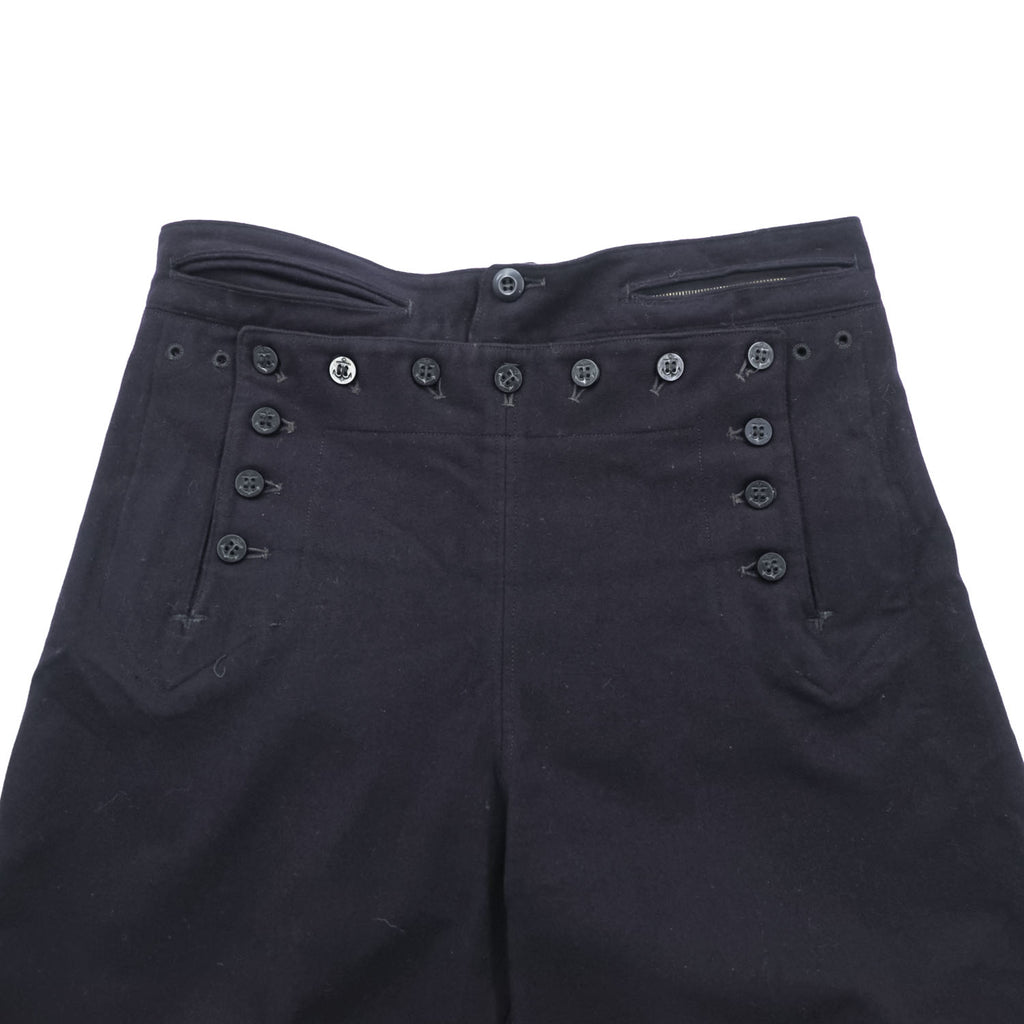 40年代 US NAVY 米軍 ヴィンテージ NAVAL CLOTHING FACTORY 13ボタン セーラーパンツ M ネイビー メルトンウール ワイド フレア SERVALジップ ステンシル