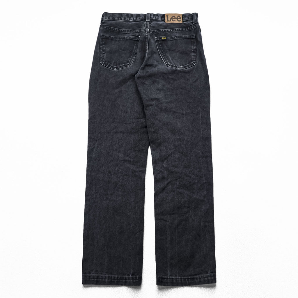 Lee Denim Pants Jeans, Size L, Black, CHICAGO, Button Fly, Leather Patch, USA Model