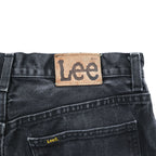 Lee Denim Pants Jeans, Size L, Black, CHICAGO, Button Fly, Leather Patch, USA Model