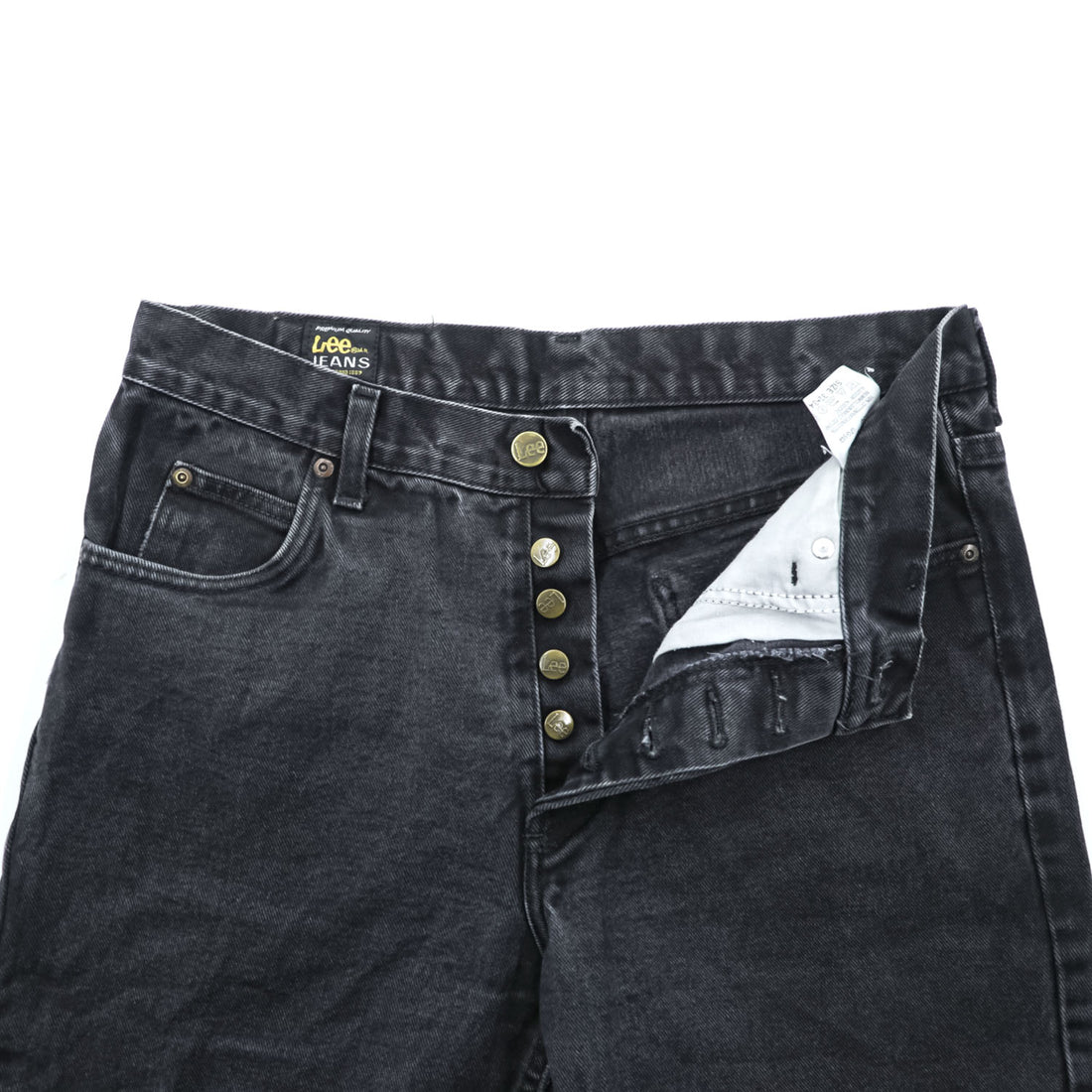 Lee Denim Pants Jeans, Size L, Black, CHICAGO, Button Fly, Leather Patch, USA Model