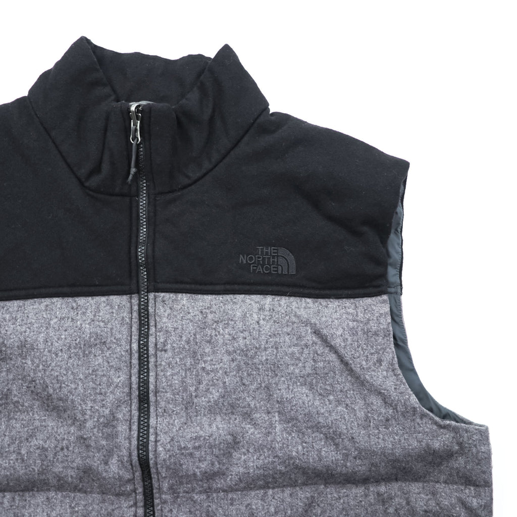 THE NORTH FACE Wool Blend Insulated Puffer Vest XL Gray, Black (A9U7)