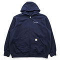 carhartt ルーズフィット ジップパーカー XL ネイビー LOOSE FIT フロントポケット RAIN DEFENDER 企業ロゴ TS0614